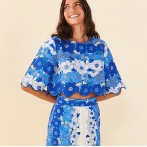 Flower Stripes Crop Top